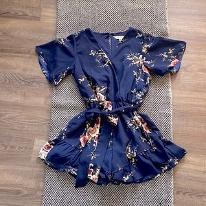 Navy Floral Romper